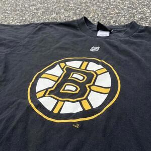 Black Reebok Boston Bruins hockey t-shirt Size kids XL or Adult Small#hockey